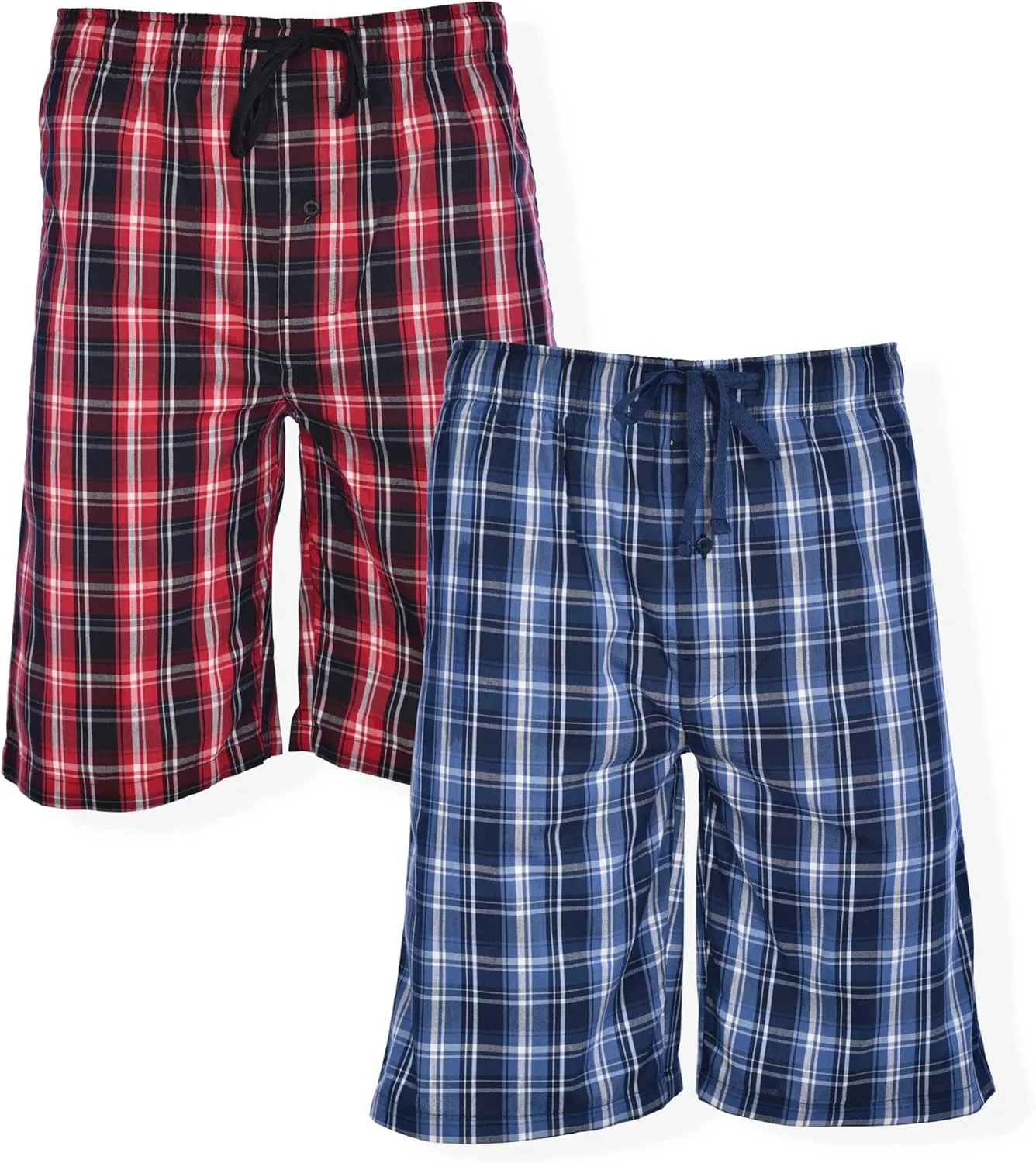 Hanes Men??s 2-Pack Woven Pajama Shorts ?C Lightweight Breathable Lounge Fit for Summer, Pantalones Cortos para Hombre 2-Pack