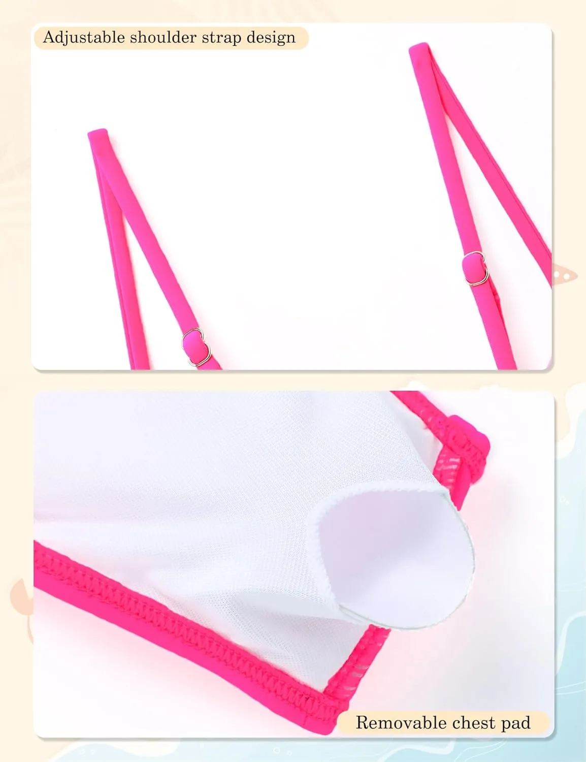 oklady Girls Swimsuit 2 Piece Bikini Set Tiered Ruffled Bathing Suit Adjustable Straps Girls' Swimwear