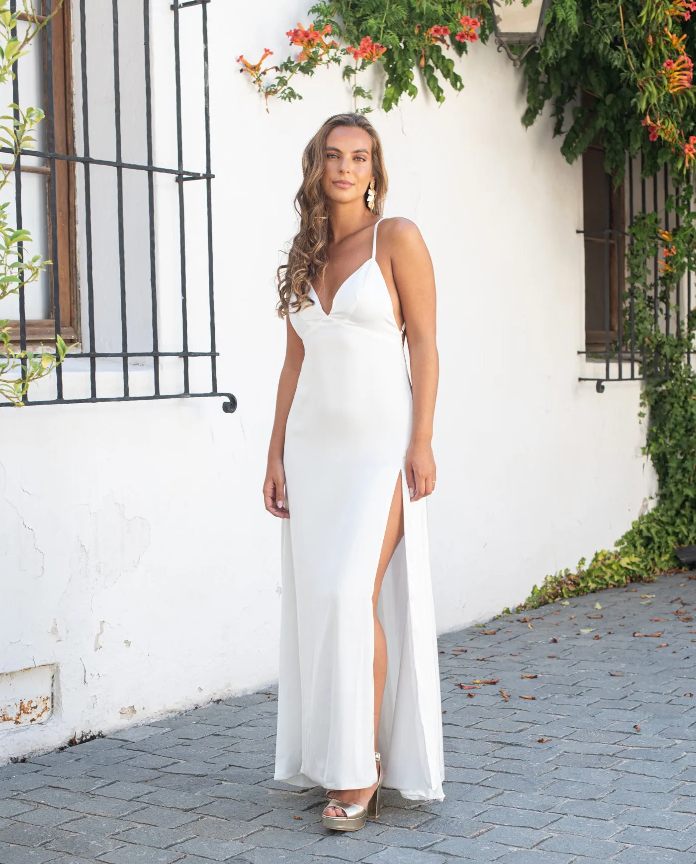 Vestido Largo de Fiesta Pepa Ivory