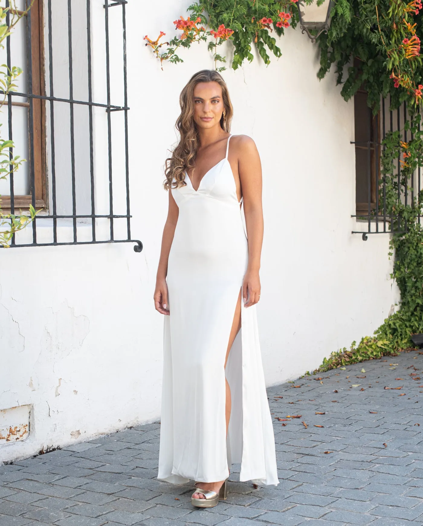 Vestido Largo de Fiesta Pepa Ivory